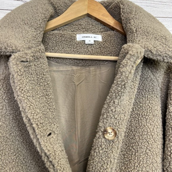 O'Neill Makenna Solid Pile Fleece Jacket Taupe NWT Size Medium - Picture 5 of 13